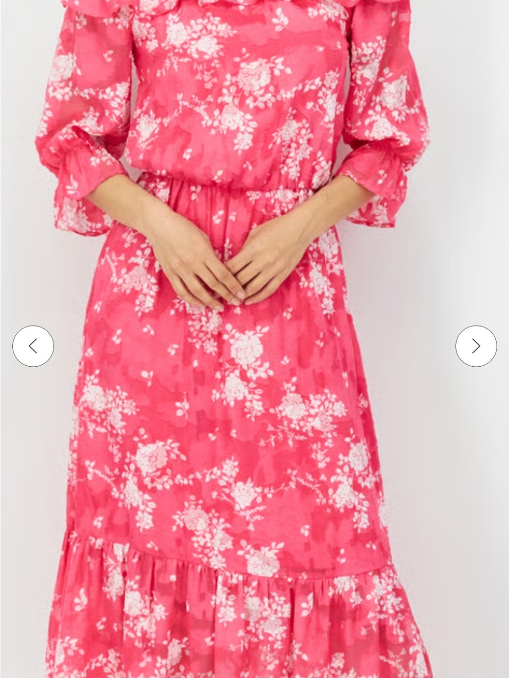 MSRP $99 Willow Drive Women Floral Off-Shoulder Maxi Dress Pink Size L - Picture 3 of 12